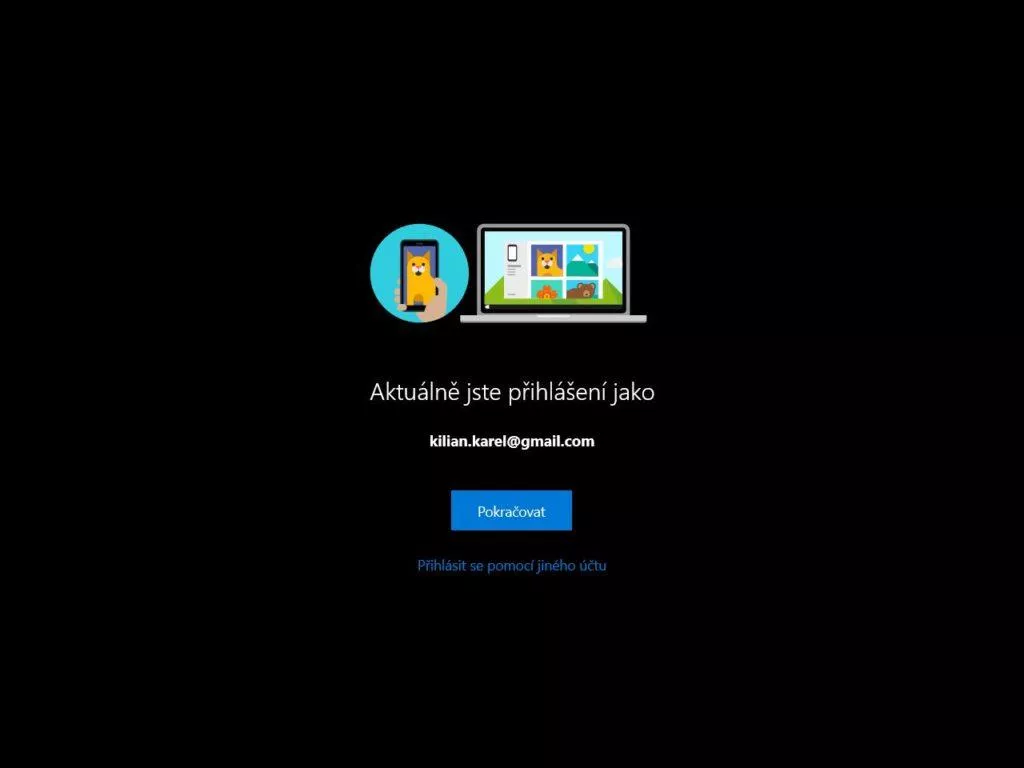 Přihlášení účtem Microsoft