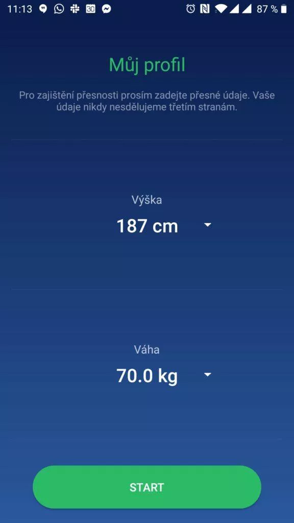 Výška a váha