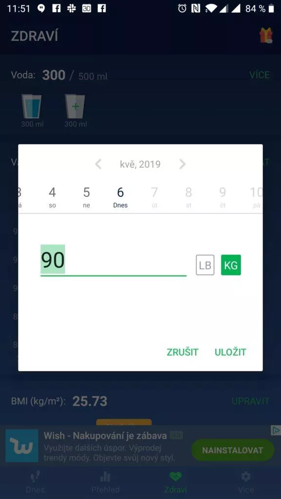 Zadání váhy