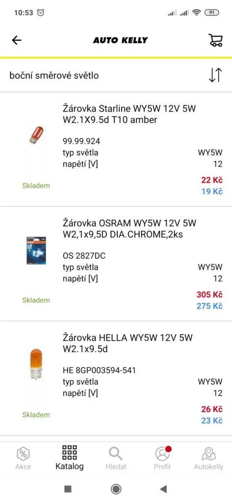 A tady máme žárovky
