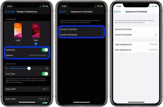 ios 13 dark mode tmavy rezim android vs ios