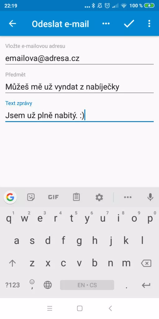 Automatizace Android telefonu - Přehrát zvuk po nabití 04