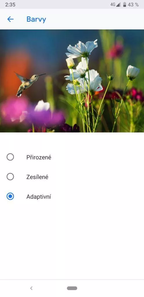 google pixel 3a nastaveni displeje