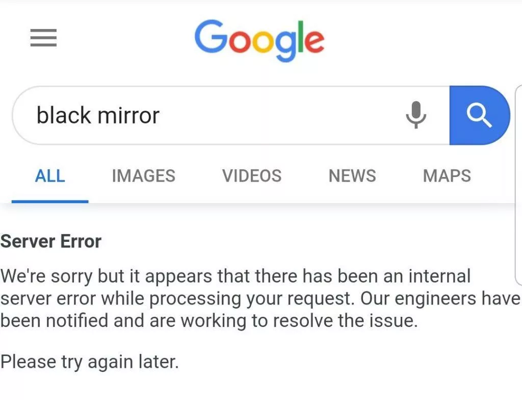Google Search Down