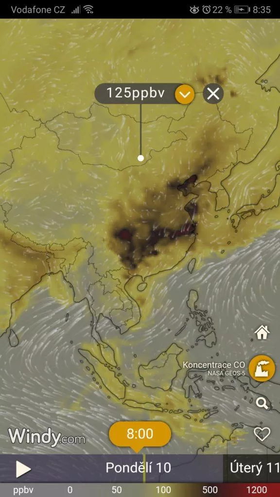 Mapa znečištění ovzduší