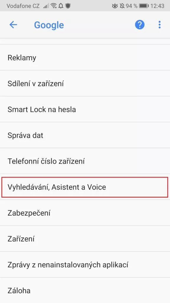 Mobil - OK Google - asistent