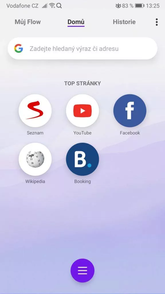 Jak ovládat mobil jednou rukou - internetový prohlížeč