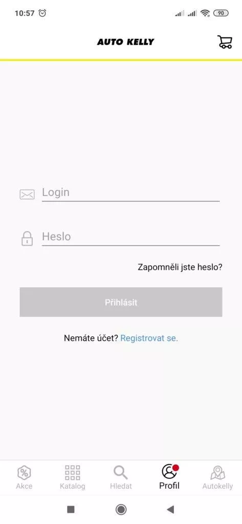 Přihlášení k účtu Auto Kelly