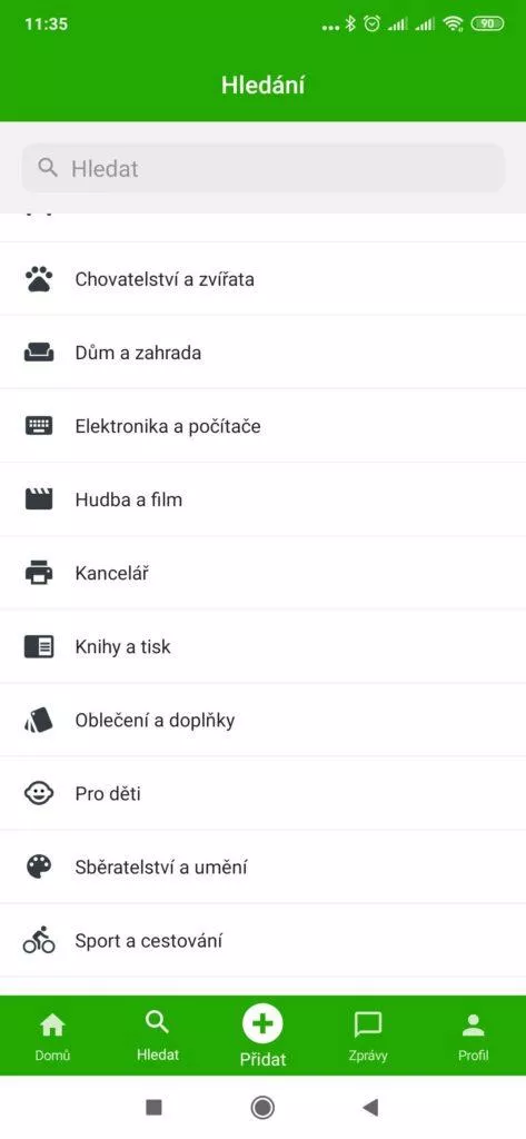 Procházení podle kategorií