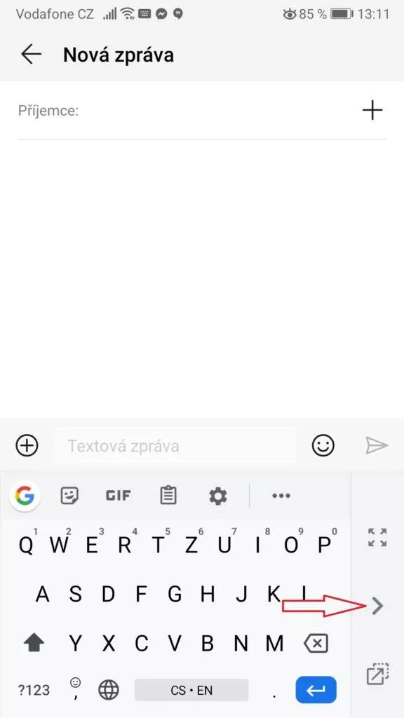 Telefon - ovládání klávesnice jednou rukou