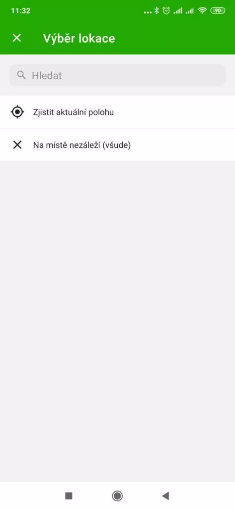 Zadání polohy