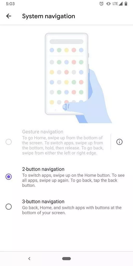 android q ovladani gesty