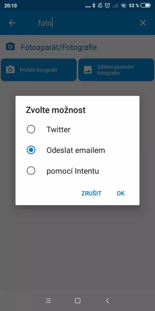 Automatizace 01 - Odeslat foto emailem