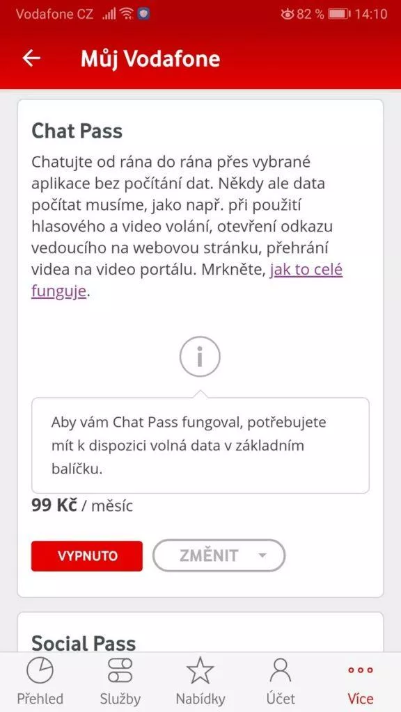 Datový roaming - chat pass