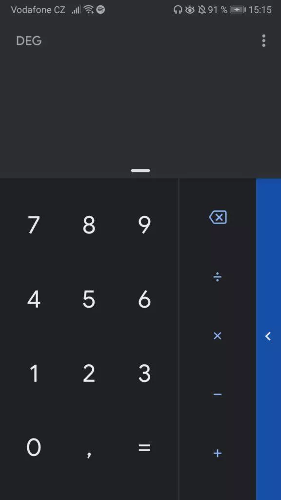 Google kalkulačka - tmavý režim