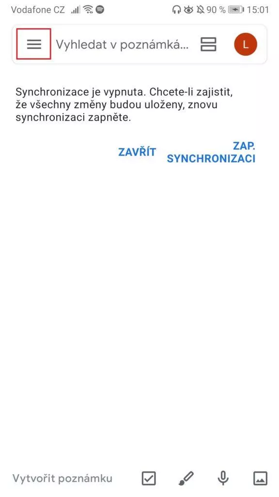 Google Keep Notes - tmavý režim
