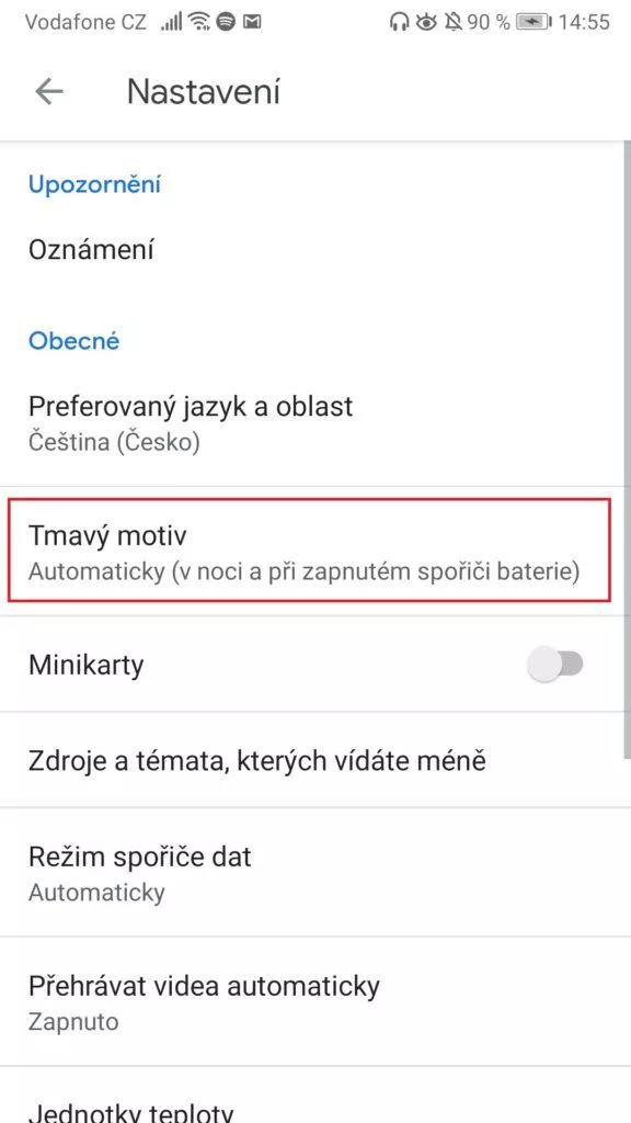 Google News - Dark mode