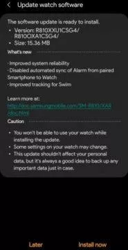 samsung galaxy watch aktualizace