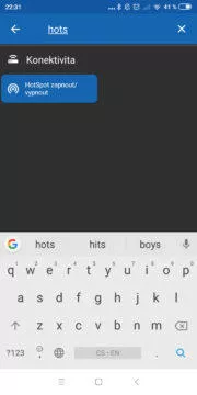 hotspot v autě - zapnout