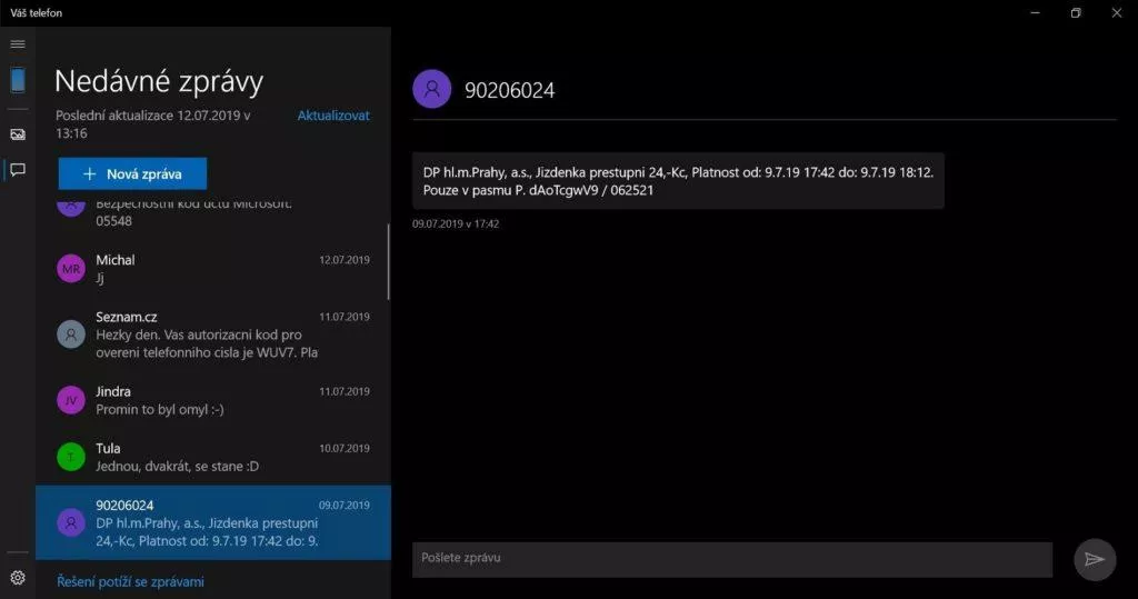 Jak posílat SMS zprávy z počítače - Microsoft, Váš telefon