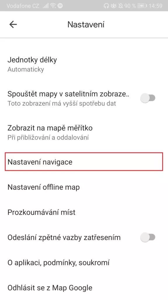 Mapy Google - tmavý režim