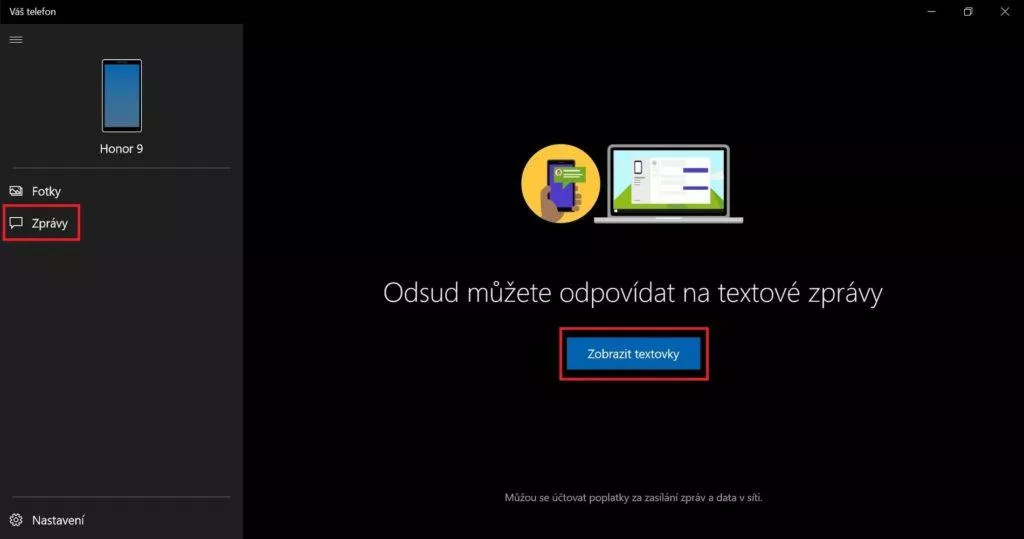 Microsoft - posílání SMS