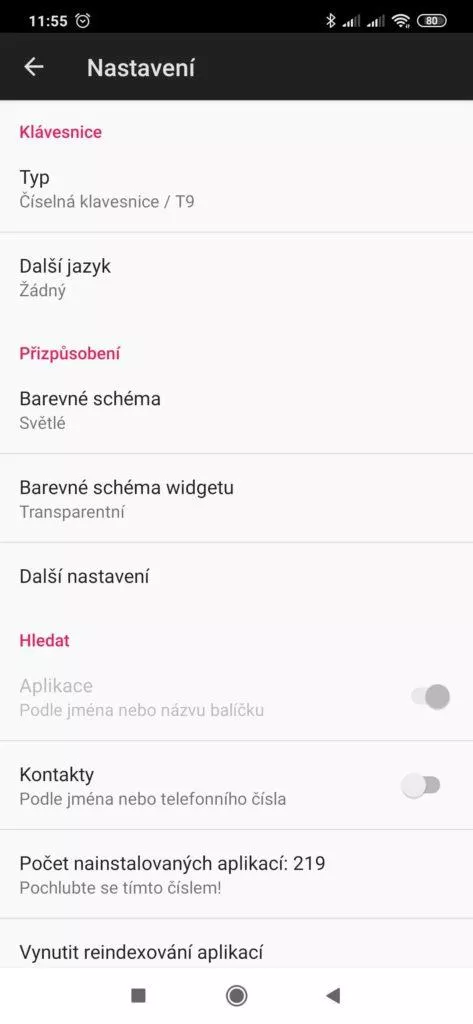 Nastavení AppDialer Pro