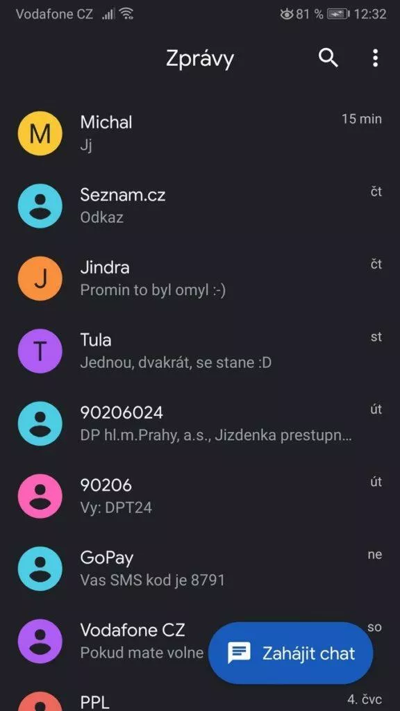 Posílání zpráv z počítače