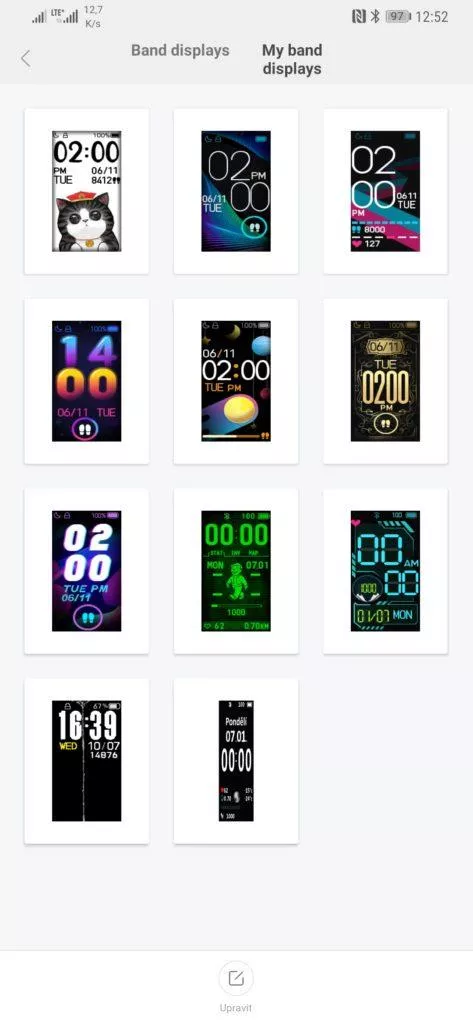 Xiaomi Mi Band 4 výběr ciferníku