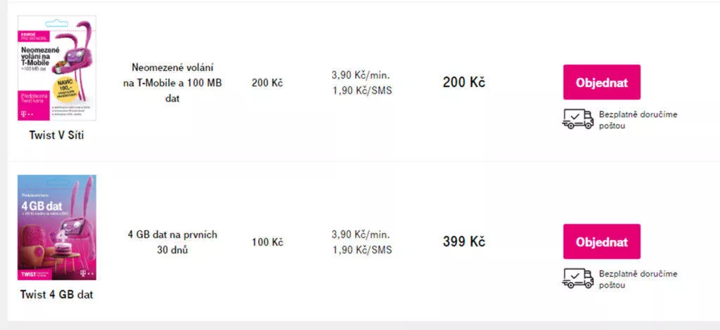 sim karta t-mobile pro neomezená mobilní data