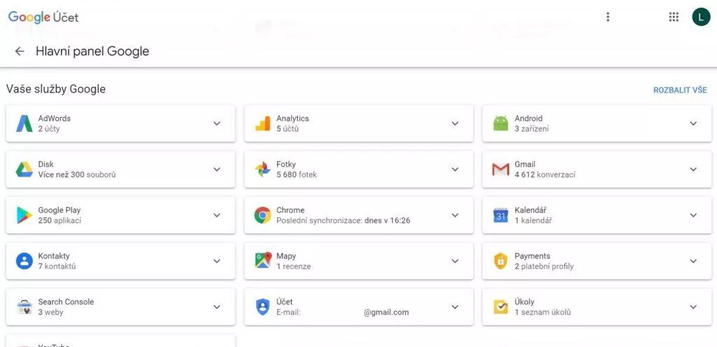 Služby Google - využití