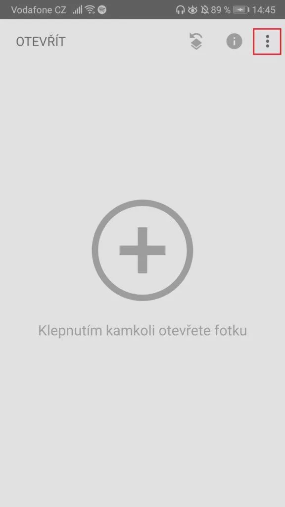 SnapSeed - Google tmavý režim