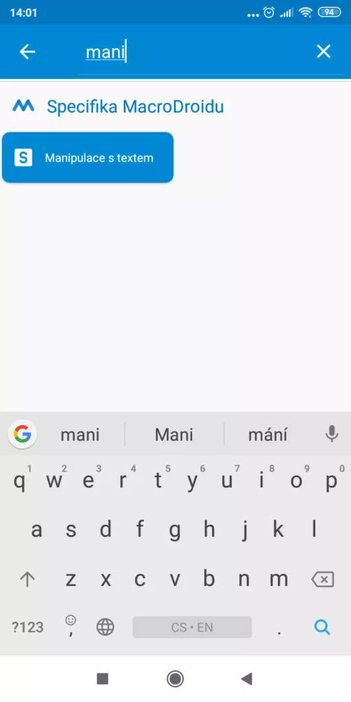 Automatizace - stáhnout z YouTube - Akce nahradit text