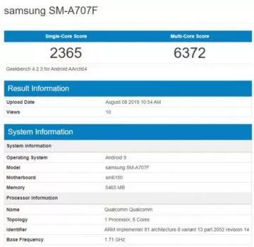 samsung galaxy a70 benchmark