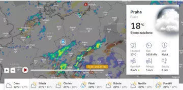 počasí cz radar bouřky windy