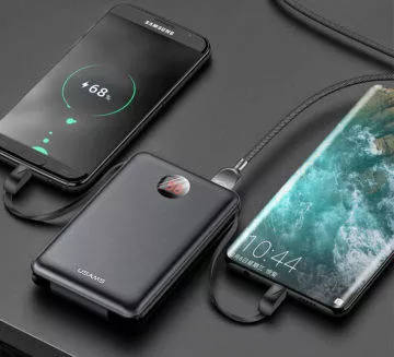 powerbanka s kabely USB-C a MicroUSB