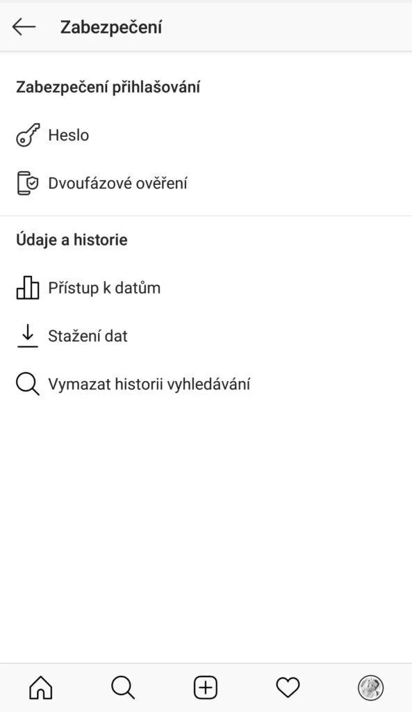 stažení dat instagram