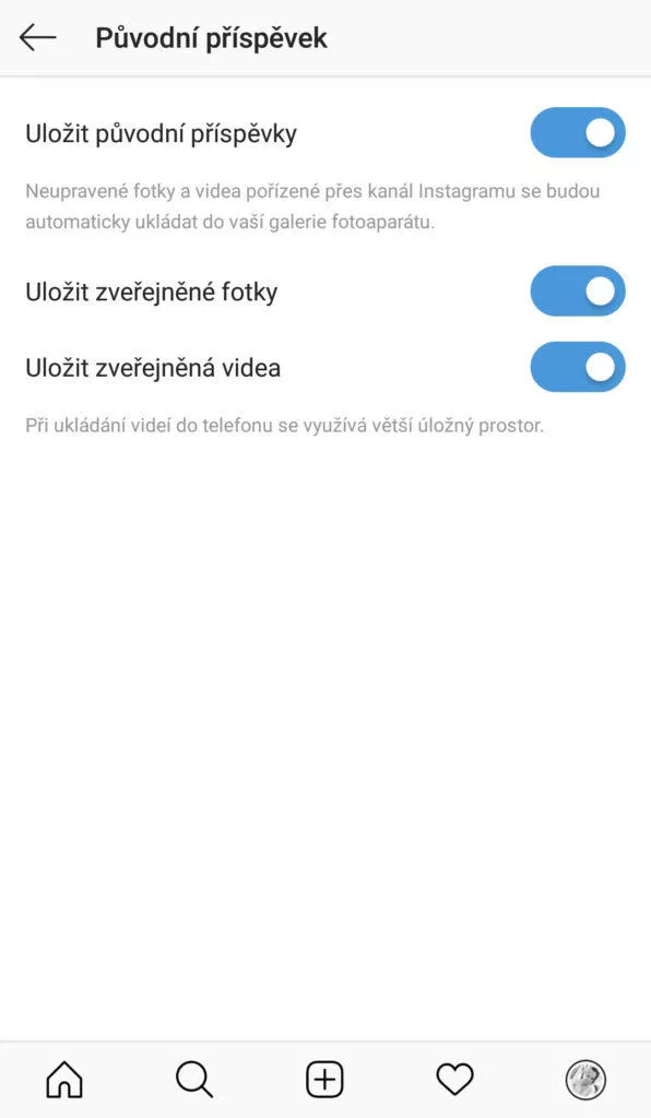 uložit fotky z instagramu