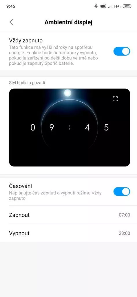 xiaomi mi 9t ambientni displej