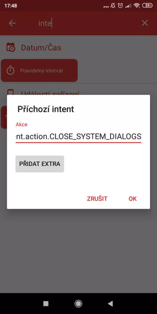 Zablokovat vypínací obrazovku - příchozí intent nastavení