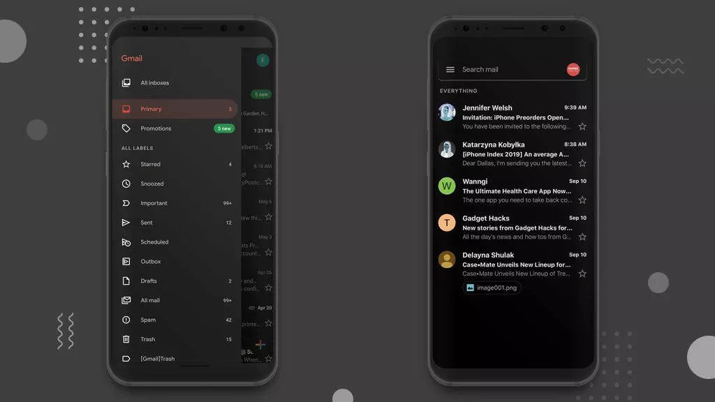 gmail tmavý režim