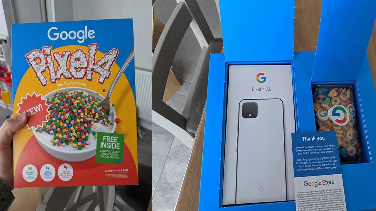 google pixel 4 cerálie balení