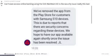 samsung galaxy s10 čtečka otisků prstů zákaz banky