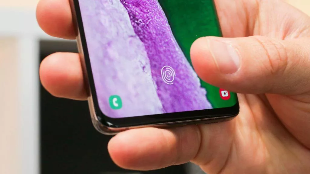 samsung galaxy s10 sklo ctecka otisku
