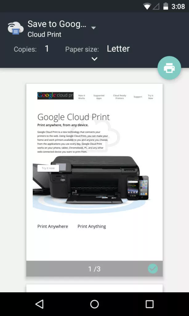 google cloud print