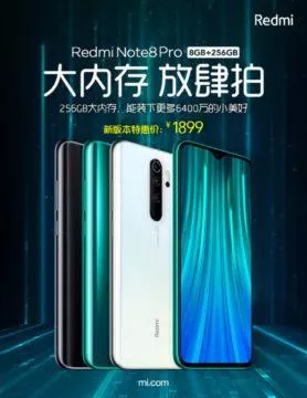 Xiaomi Redmi Note 8 ve verzi s 256 GB banner