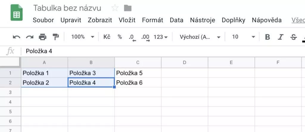 Jak sloučit buňky google sheets