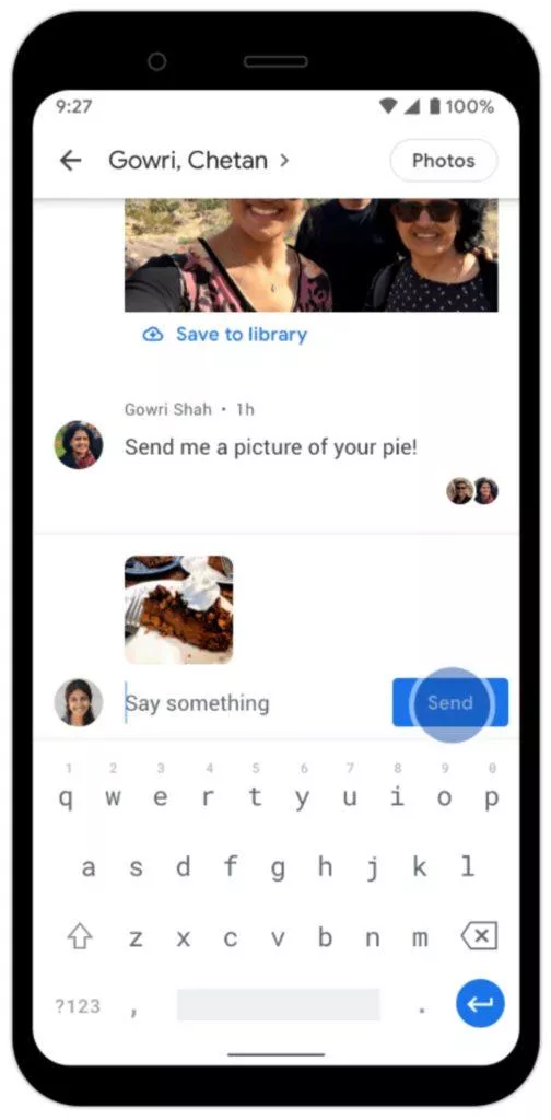 chatování v aplikaci Fotky Google screen 4