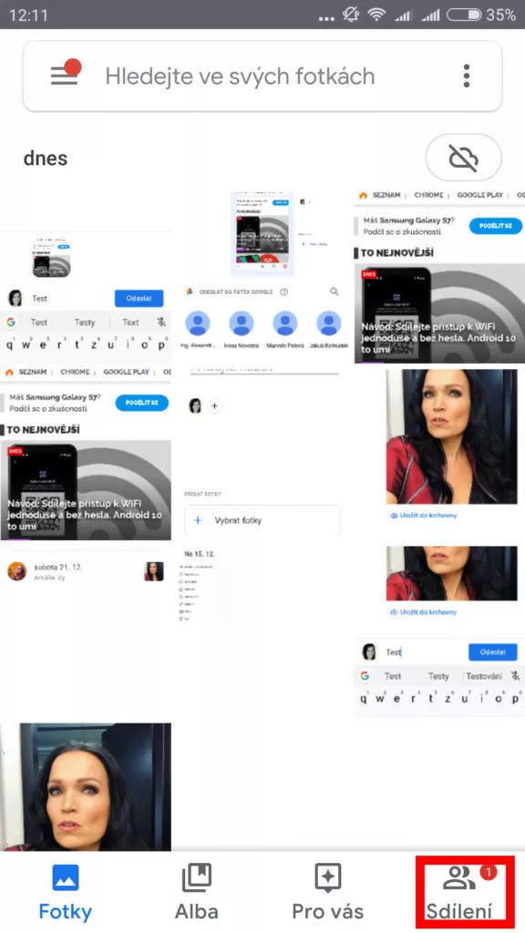 sdílení fotek fotky google