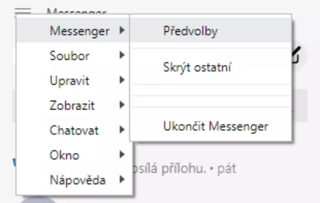 tmavý režim pro Messenger ve Windows screen 1